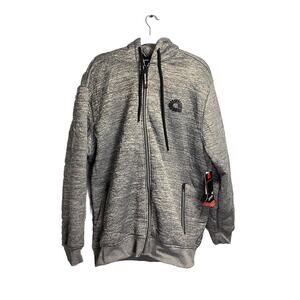 New Akademiks‎ Jacket Mens XL Sherpa Lined Y2K Grunge Full Zip Hip Hop Rap Gray